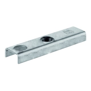 HELM Schiebetor-Flansch mit mittig platziertem Gewinde, 393 S Stahl blank