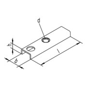HELM Schiebetor-Flansch mit mittig platziertem Gewinde, 393 S Stahl blank-2