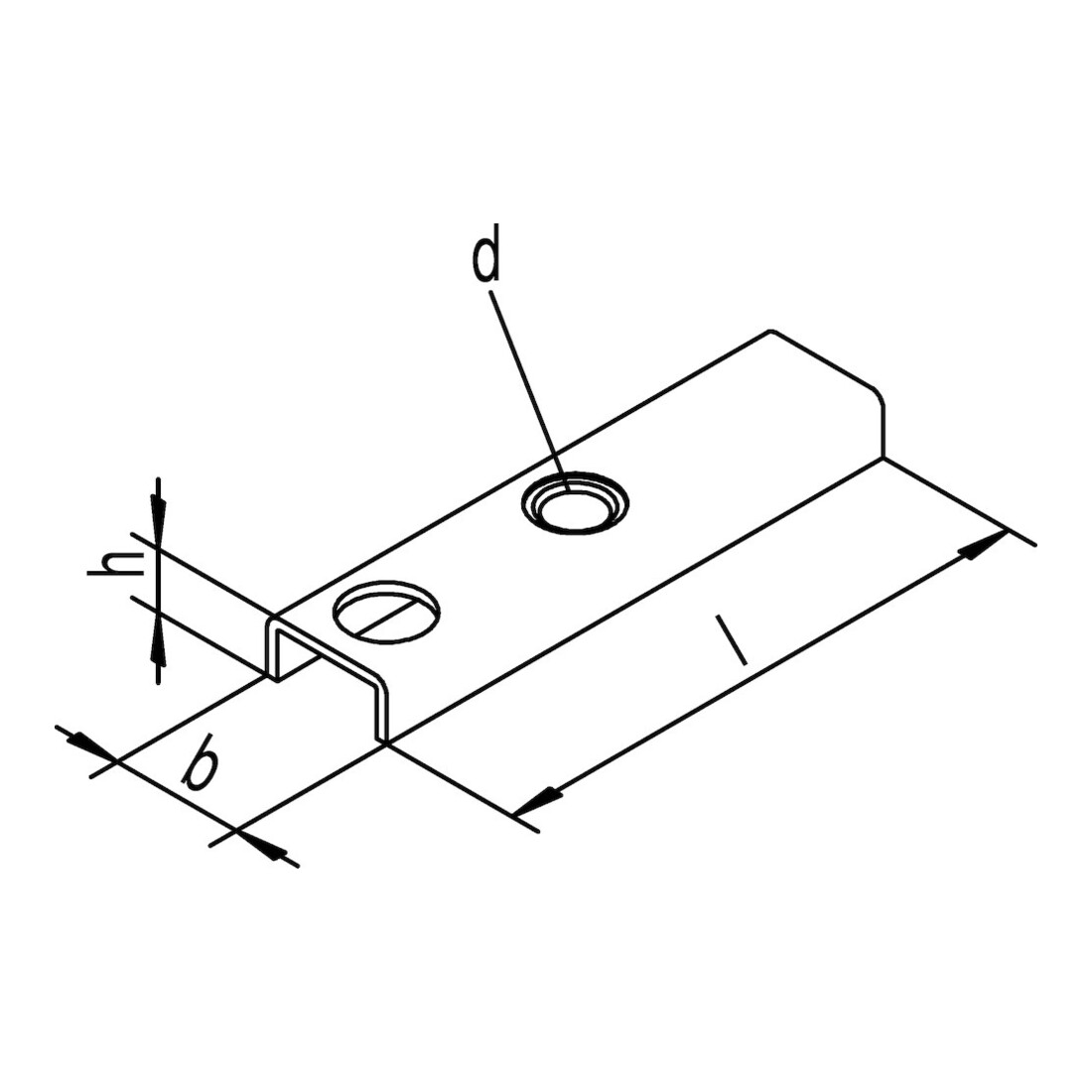 HELM Schiebetor-Flansch mit mittig platziertem Gewinde, 393 S Stahl blank