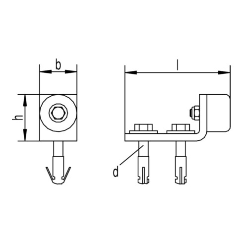 HELM Torpuffer 460,m.Dübeln u. Schrauben B50mm,H60mm,L130mm Stahl