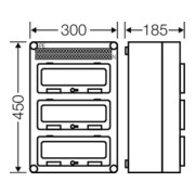 Hensel Automatengehäuse 36TE m.3Klappdeckeln Mi 1333-5