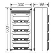 Hensel Automatengehäuse 48TE m.4Klappdeckeln Mi 1444-4