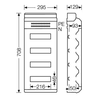 HENSEL Automatengehäuse KV PC 9448 48TE IP65