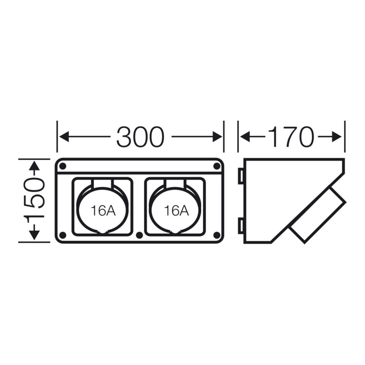 Hensel Boîte de connexion 2xCEE 16A 5p 400V 6h CB 11