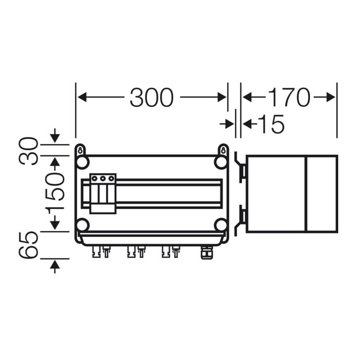 HENSEL Boîte de connexion générateur PV PV-GAK avec disjoncteur différentiel Mi PV 1121