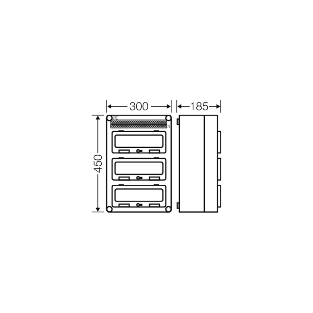 Hensel Boîtier automatique 36TE avec 3 couvercles rabattables Mi 1333