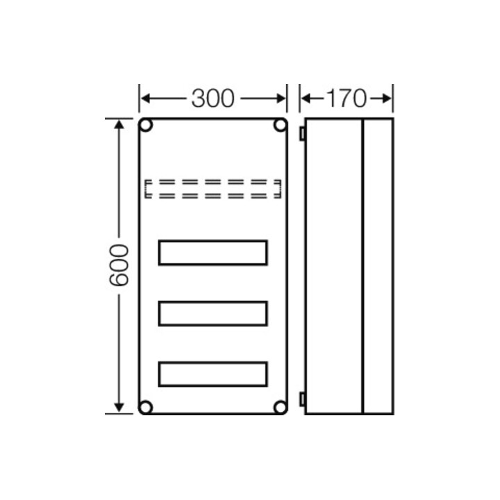 Hensel Boîtier automatique 36TE sans bornes PE/N Mi 1440