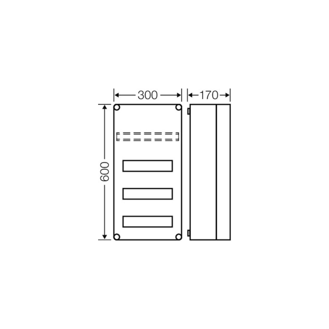 Hensel Boîtier automatique 36TE sans bornes PE/N Mi 1440