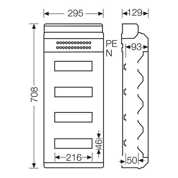 Hensel Boîtier automatique 48TE 4x12x18mm IP54 KV 4548