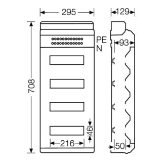 HENSEL Boîtier automatique KV PC 9448 48TE IP65