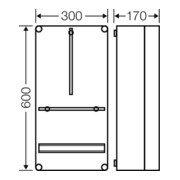 Hensel Boîtier compteur 300x600x170mm T=146 Mi 2400-4