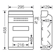 Hensel Boîtier d'automate KV 24TE (2x12x18 mm) IP65 KV PC 9224-4
