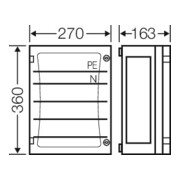 Hensel Boîtier de barres omnibus 270x360mm 250A 5p. FP 3212-5