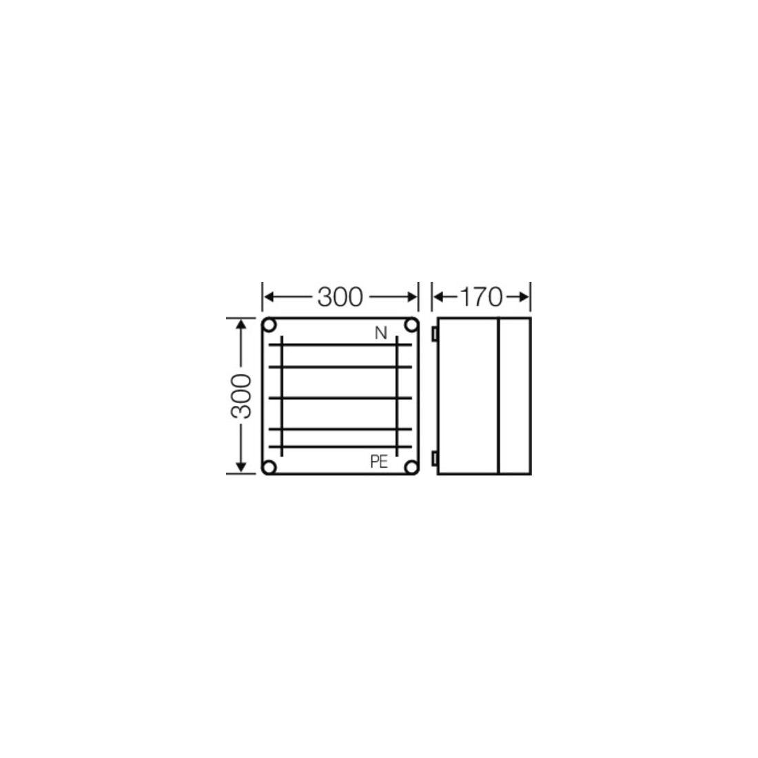 Hensel Boîtier de barres omnibus 400A 300x300x170mm Mi 6255