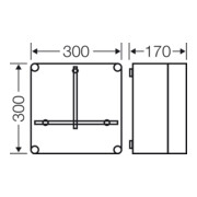 Hensel Boîtier de compteur 300x300x170mm T=146 Mi 2200-5