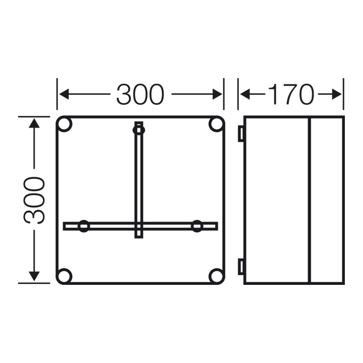 Hensel Boîtier de compteur 300x300x170mm T=146 Mi 2200
