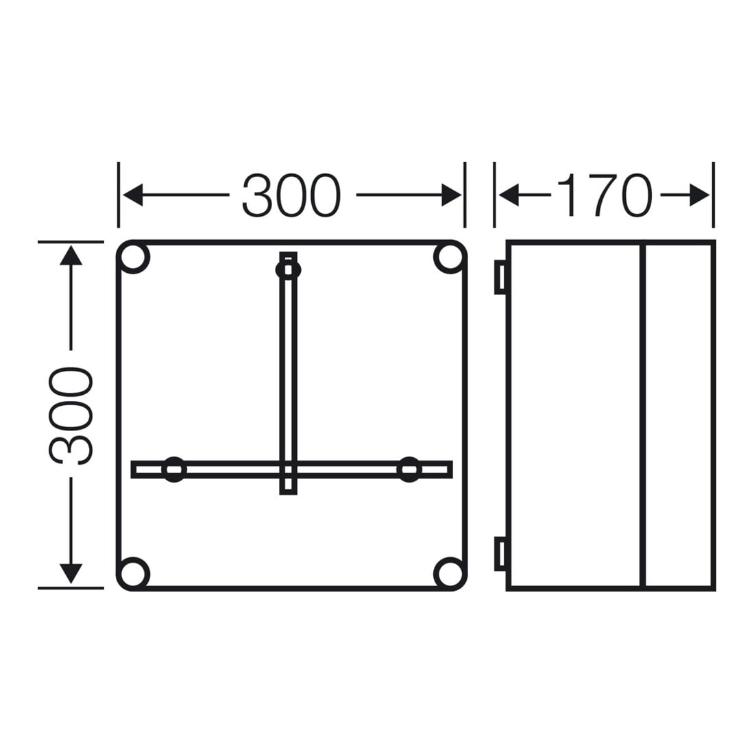 Hensel Boîtier de compteur 300x300x170mm T=146 Mi 2200