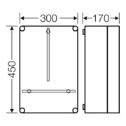 Hensel Boîtier de compteur 300×450×170mm P=146 Mi 2300-4