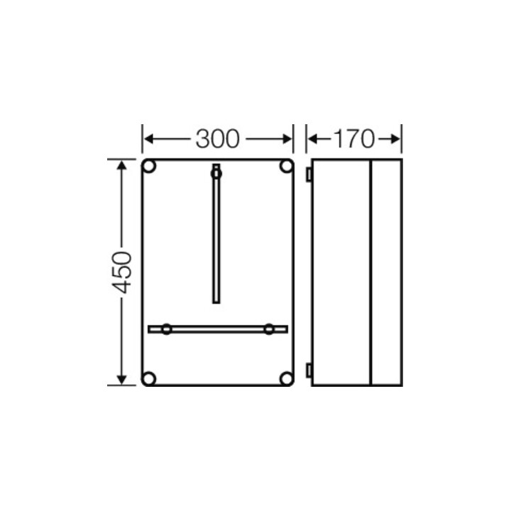 Hensel Boîtier de compteur 300×450×170mm P=146 Mi 2300