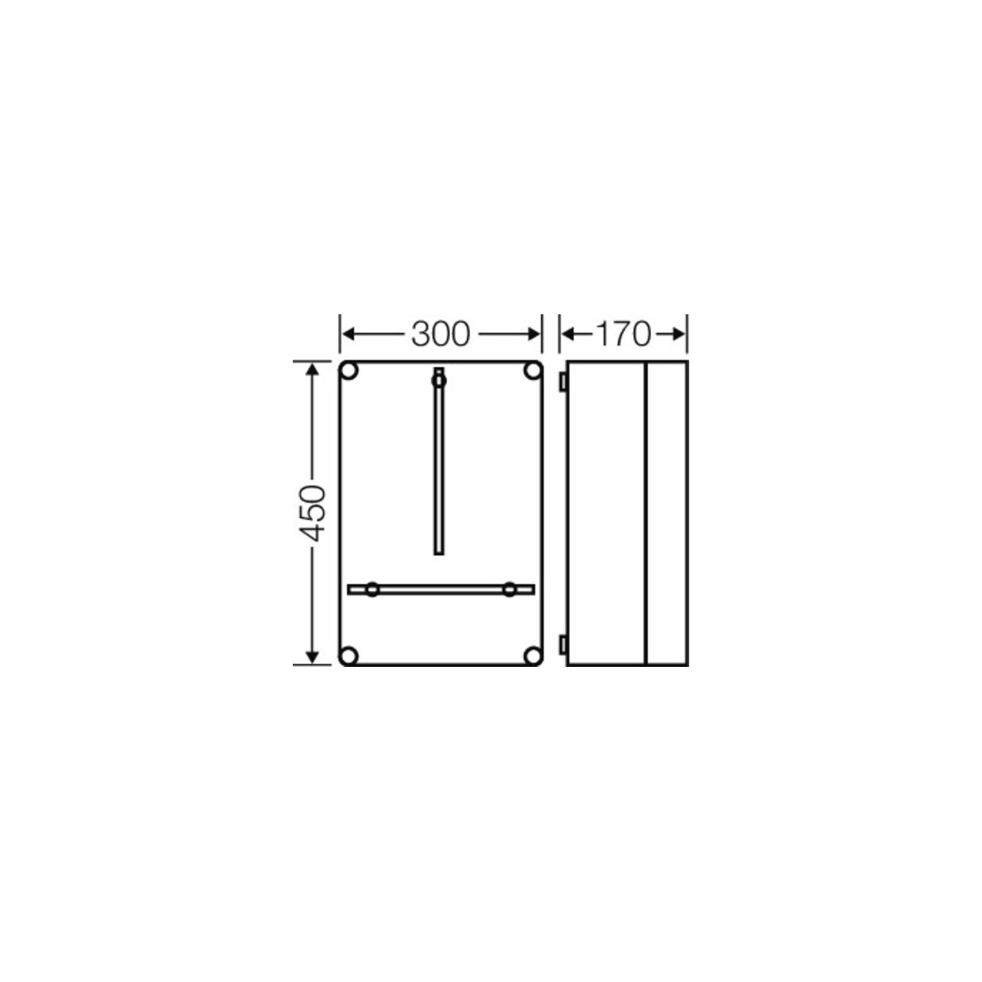 Hensel Boîtier de compteur 300×450×170mm P=146 Mi 2300