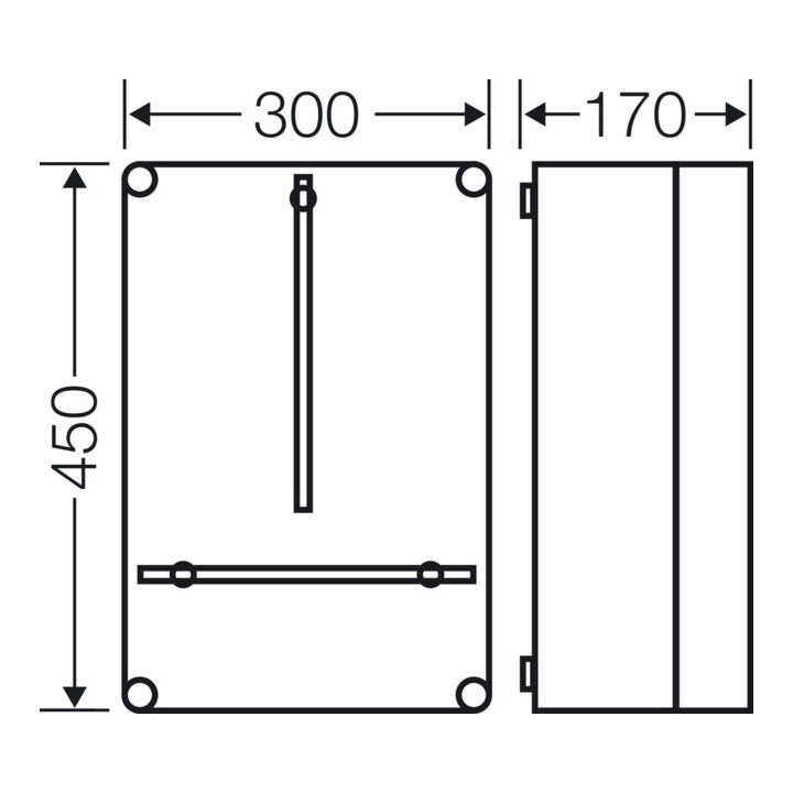 Hensel Boîtier de compteur 300×450×170mm P=146 Mi 2300