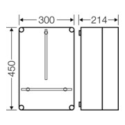 Hensel Boîtier de compteur 300x450x214mm P=190 Mi 2310-1