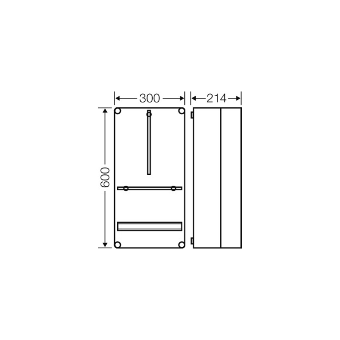 Hensel Boîtier de compteur 300x600x214mm P=190 Mi 2410