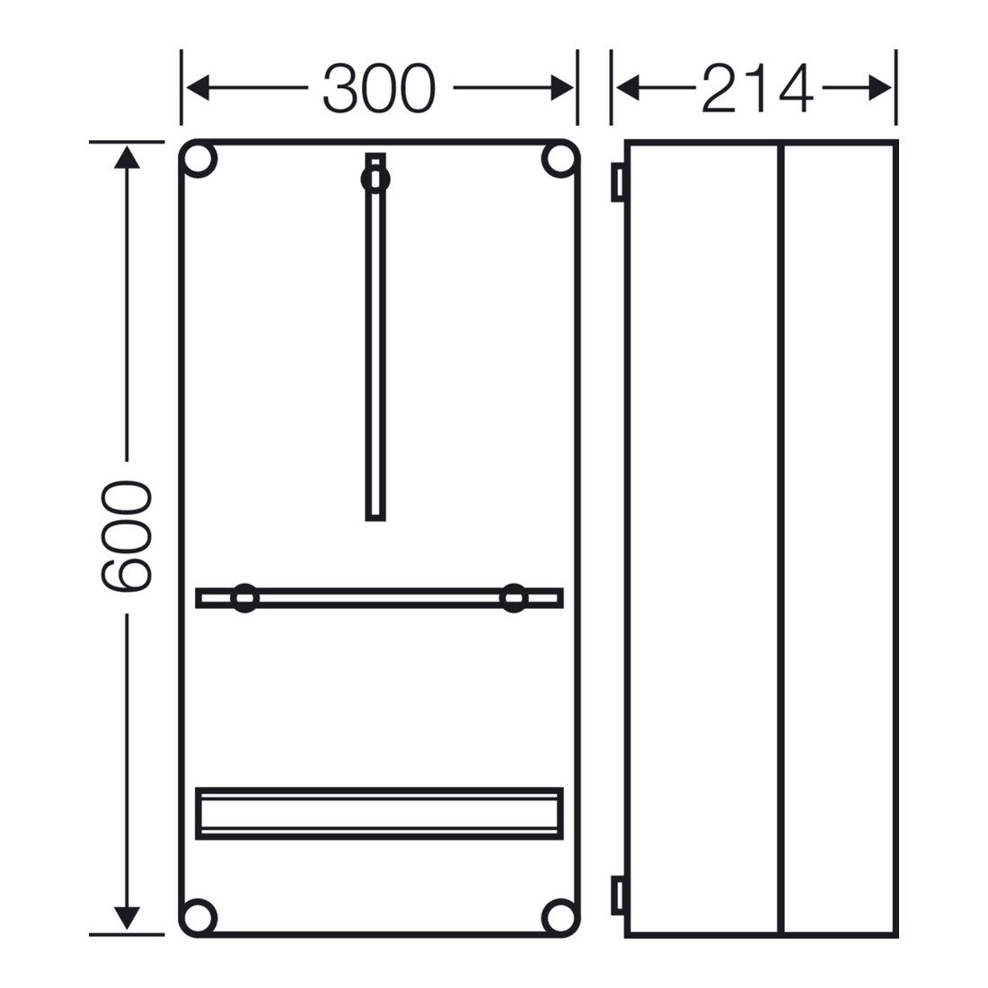 Hensel Boîtier de compteur 300x600x214mm P=190 Mi 2410