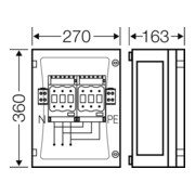 Hensel Boîtier de coupure 2xNH 00C, 3p 125A FP 4212-1
