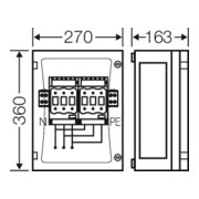 Hensel Boîtier de coupure 2xNH 00C, 3p 125A FP 4212-4