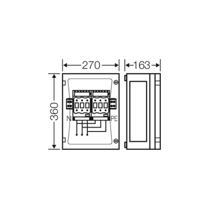Hensel Boîtier de coupure 2xNH 00C, 3p 125A FP 4212