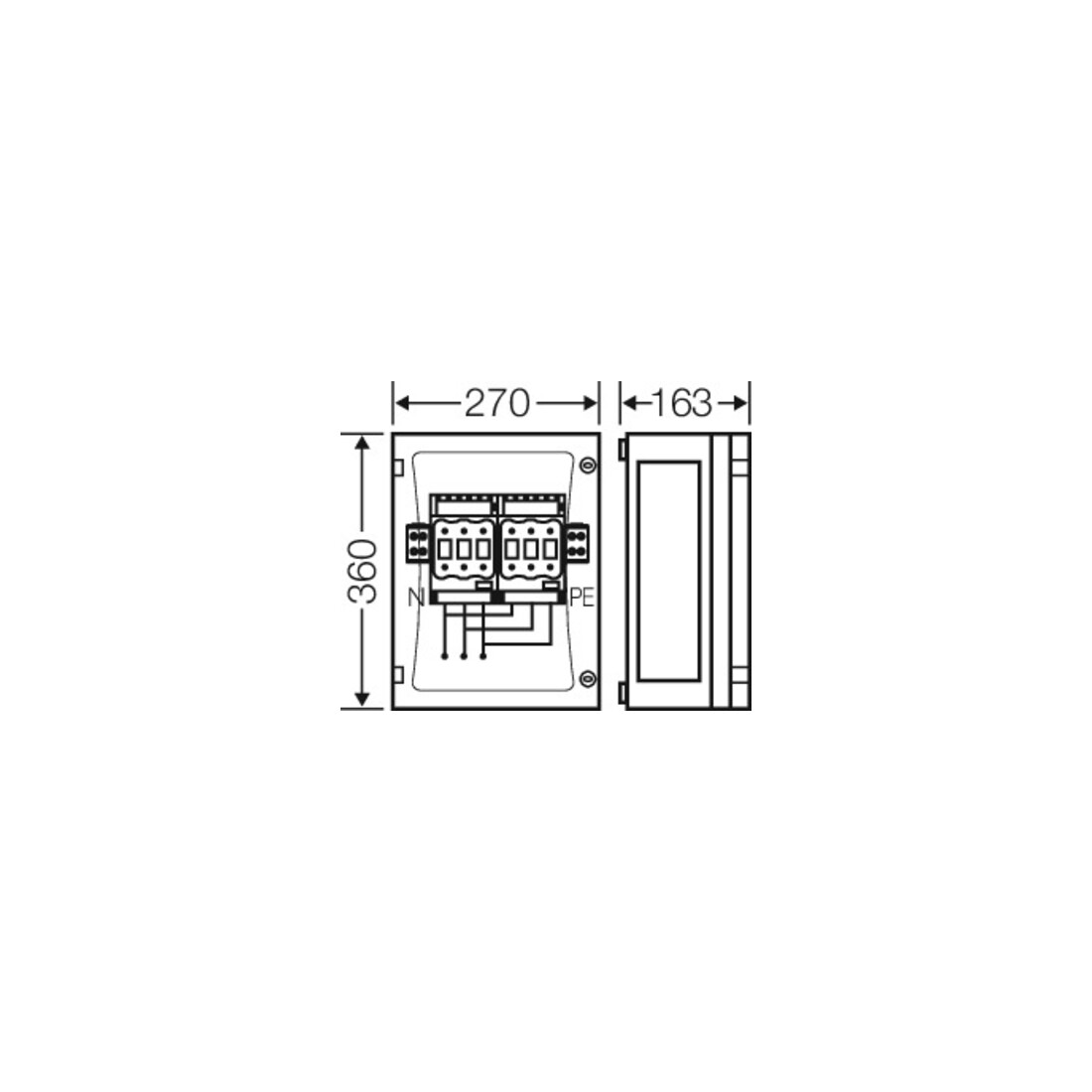 Hensel Boîtier de coupure 2xNH 00C, 3p 125A FP 4212