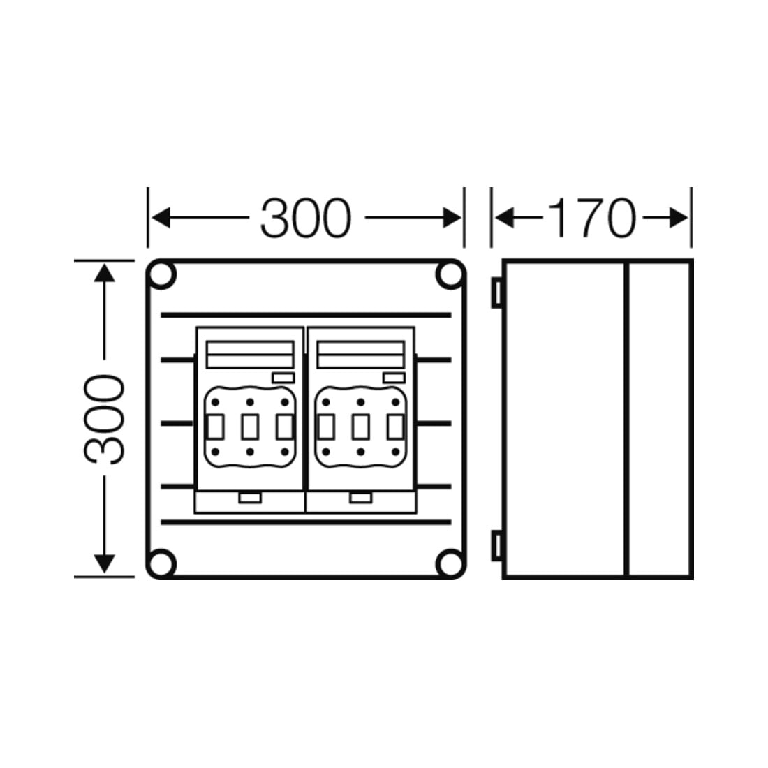 Hensel Boîtier de coupure Mi-NH-Si 2x3xNH00, 250A 5 pôles Mi 6265