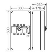 Hensel Boîtier de disjoncteur Mi 250A 4 pôles + PE Mi 7454-4