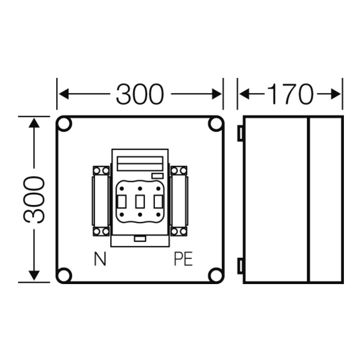 Hensel Boîtier de fusibles 1xNH00 3p. 125A+PE+N avec 5250