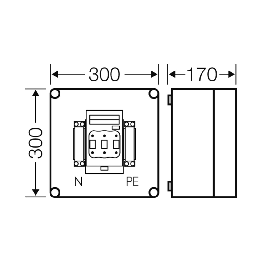 Hensel Boîtier de fusibles 1xNH00 3p. 125A+PE+N avec 5250