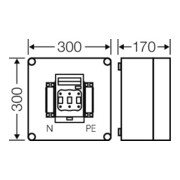 Hensel Boîtier de fusibles 1xNH00 3p. 125A+PE+N avec 5250-5