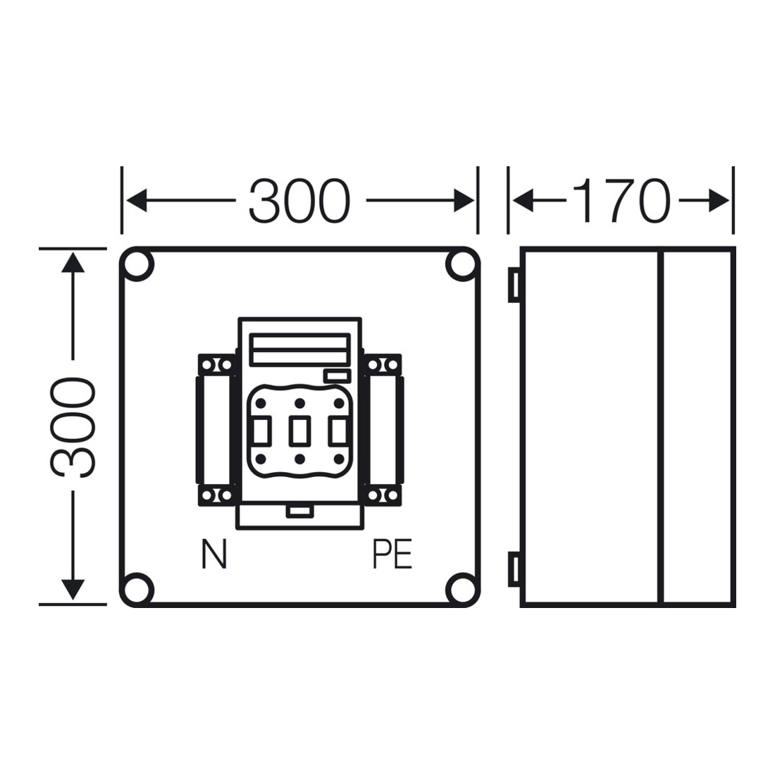 Hensel Boîtier de fusibles 1xNH00 3p. 125A+PE+N avec 5250