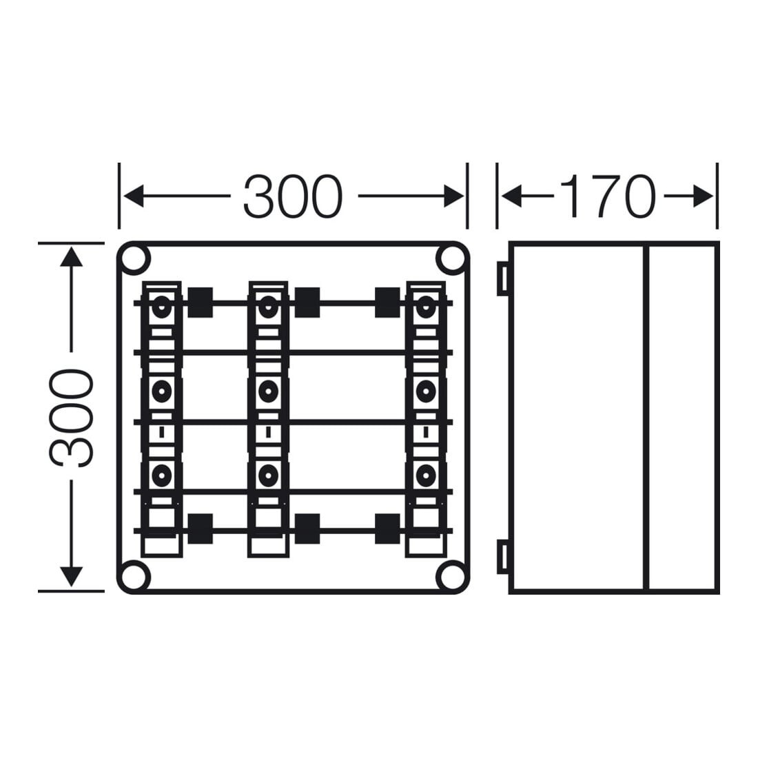Hensel Boîtier de fusibles 3x3x63A, D02 Mi 3266
