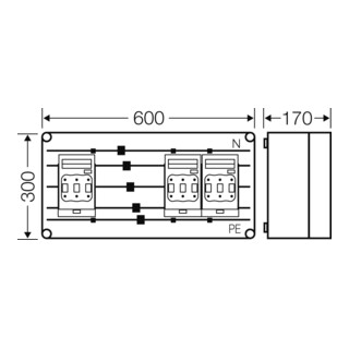 Hensel Boîtier de fusibles NH 3xNH00 3 pôles, 400A Mi 6437