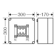 Hensel Boîtier de fusibles NH00 3p. 125A+PE+N Mi 4205-3