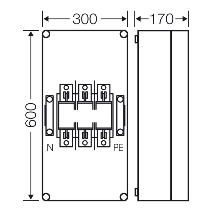 Hensel Boîtier de protection 1xNH1 3p. 250A+PE+N Mi 4451