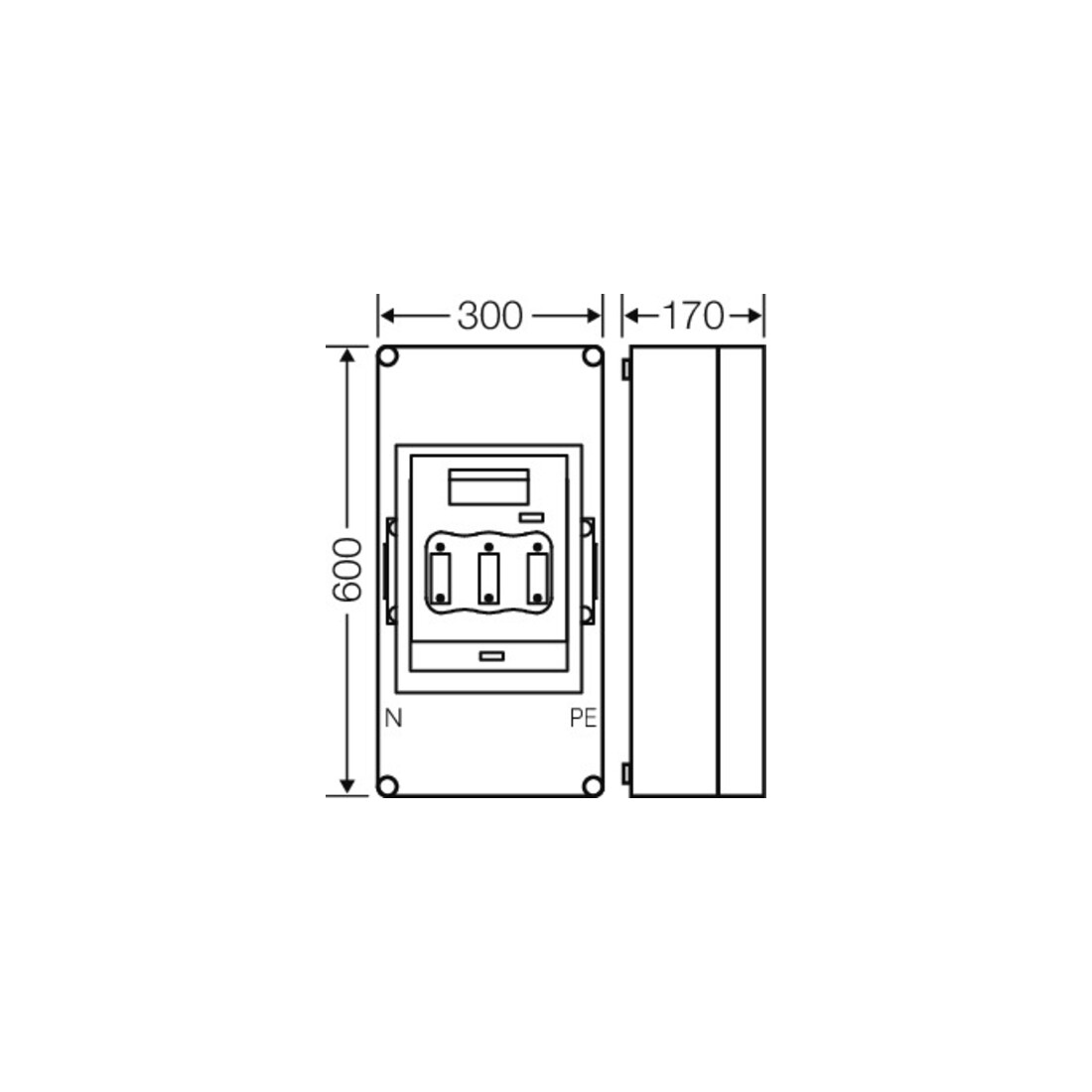 Hensel Boîtier de protection 1xNH2 3p. 400A avec PE et N Mi 5452