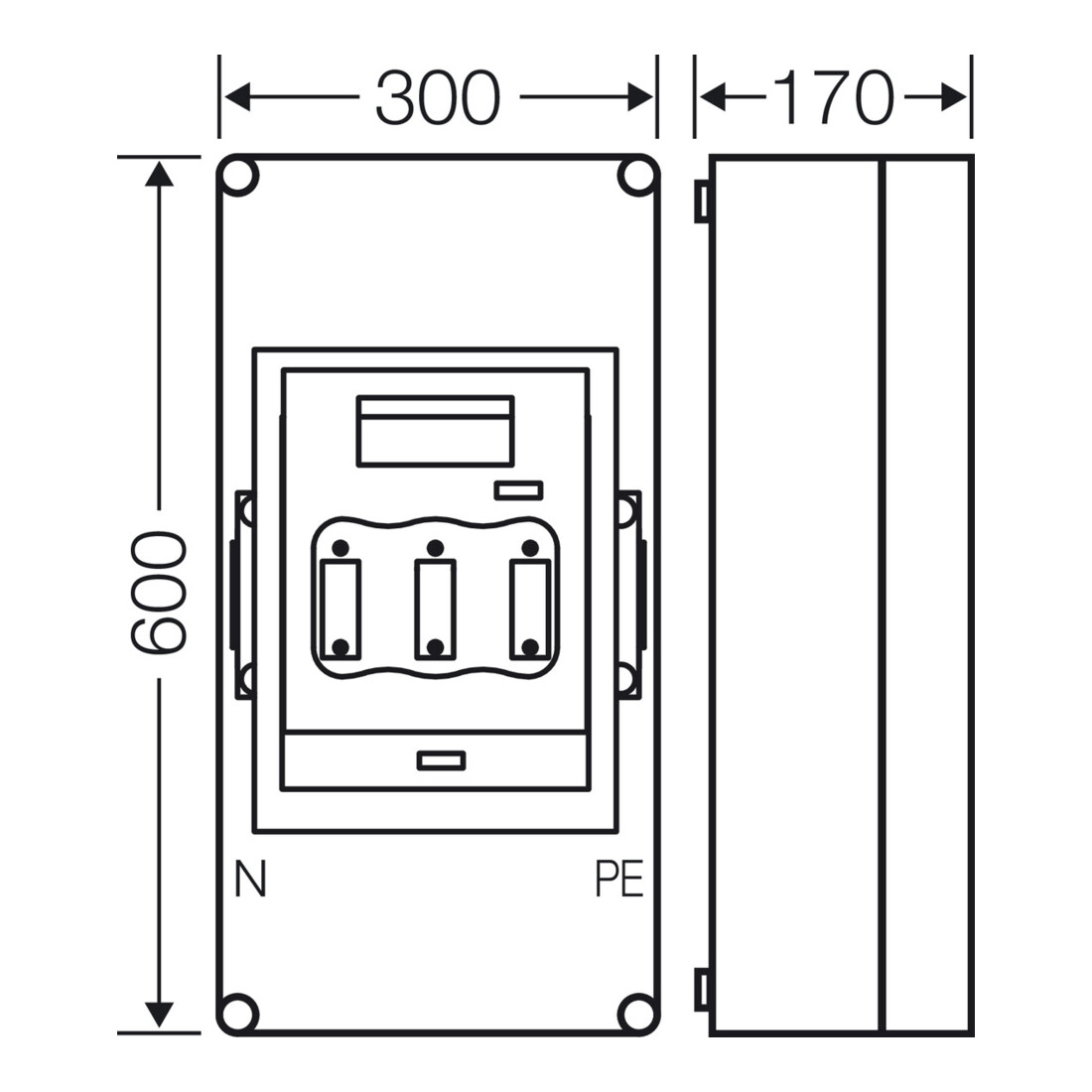 Hensel Boîtier de protection 1xNH2 3p. 400A avec PE et N Mi 5452