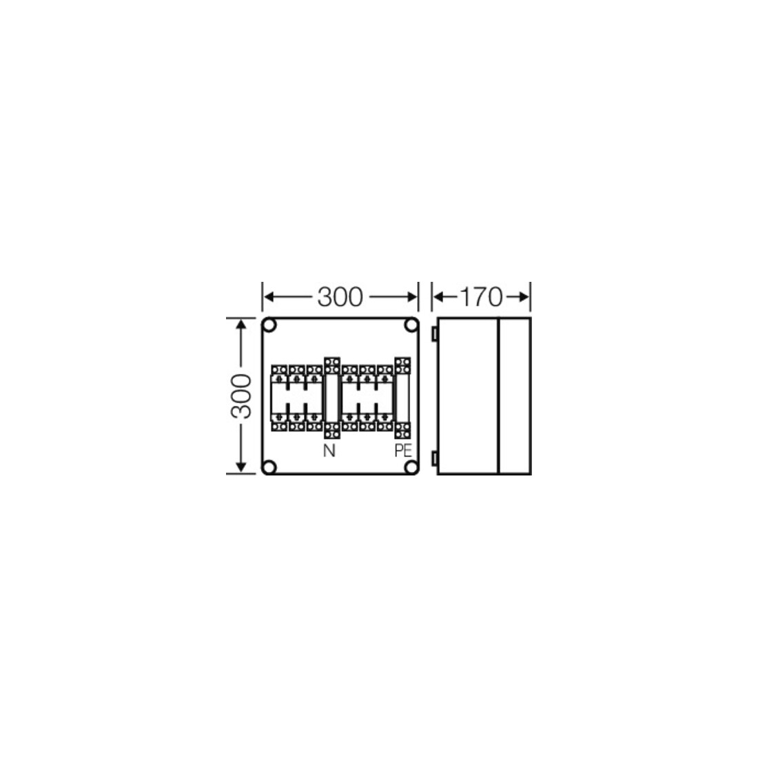 Hensel Boîtier de protection 2xNH00 3p. 125A avec PE et N Mi 4250