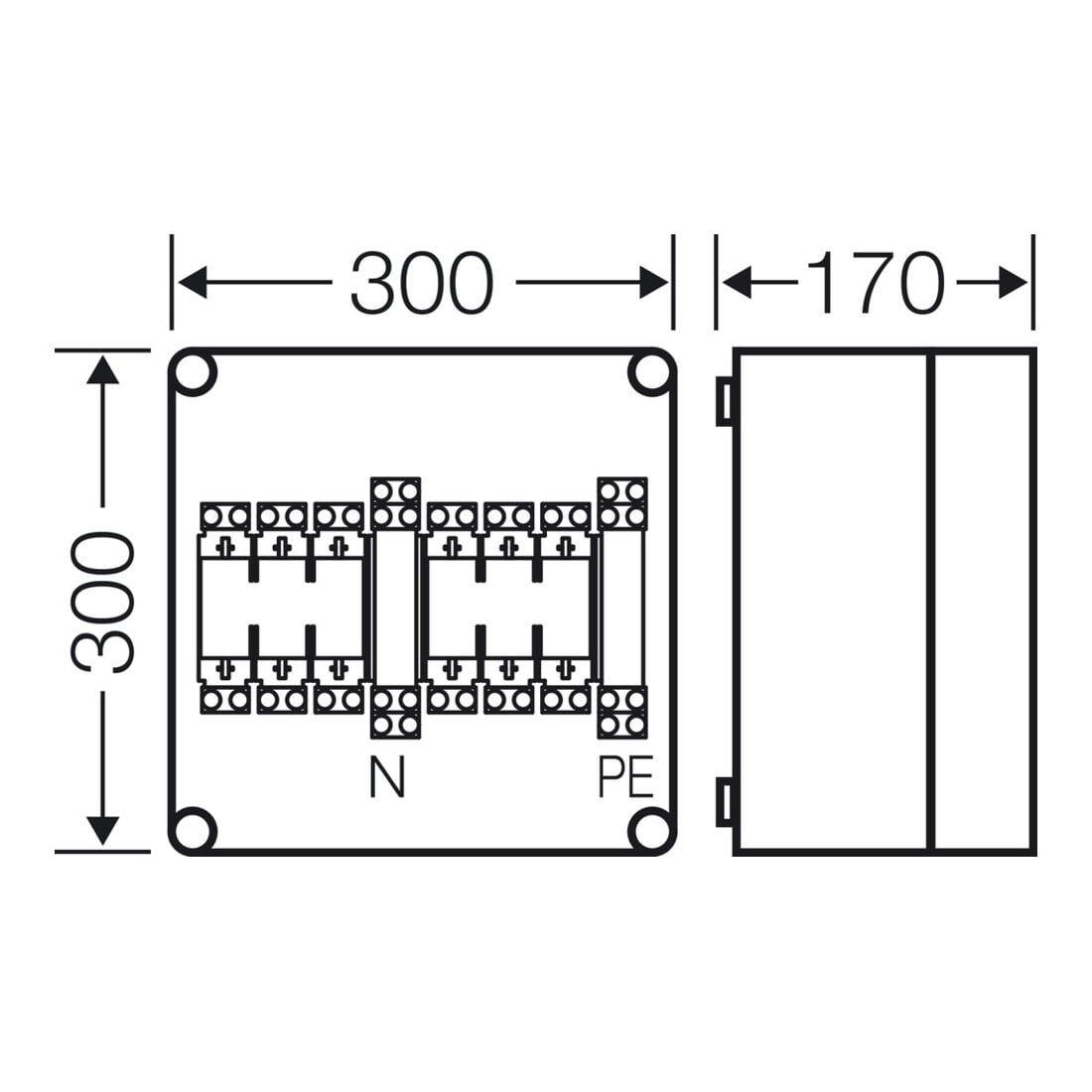 Hensel Boîtier de protection 2xNH00 3p. 125A avec PE et N Mi 4250