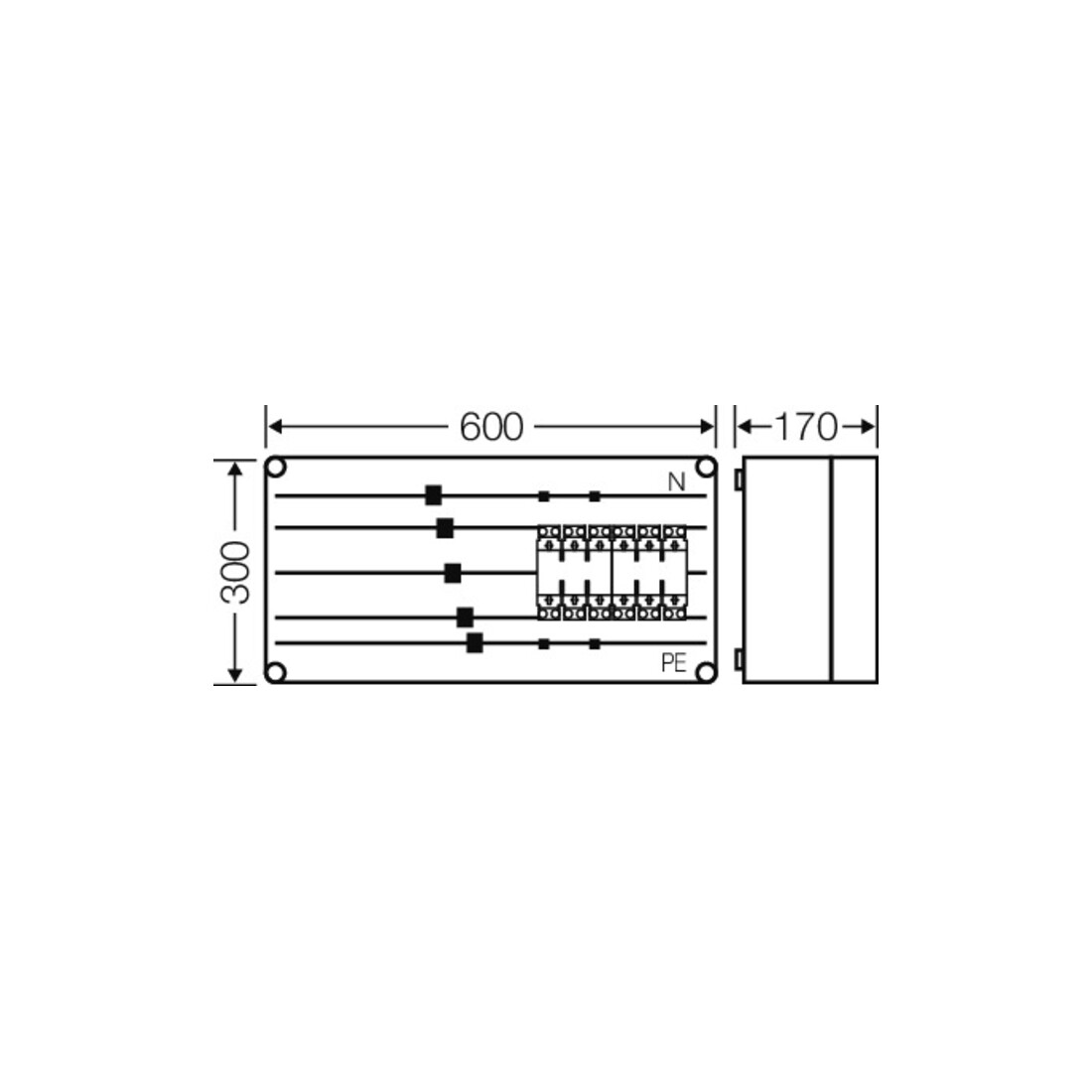 Hensel Boîtier de protection 2xNH00 3p.250A 5p avec Mi 6422