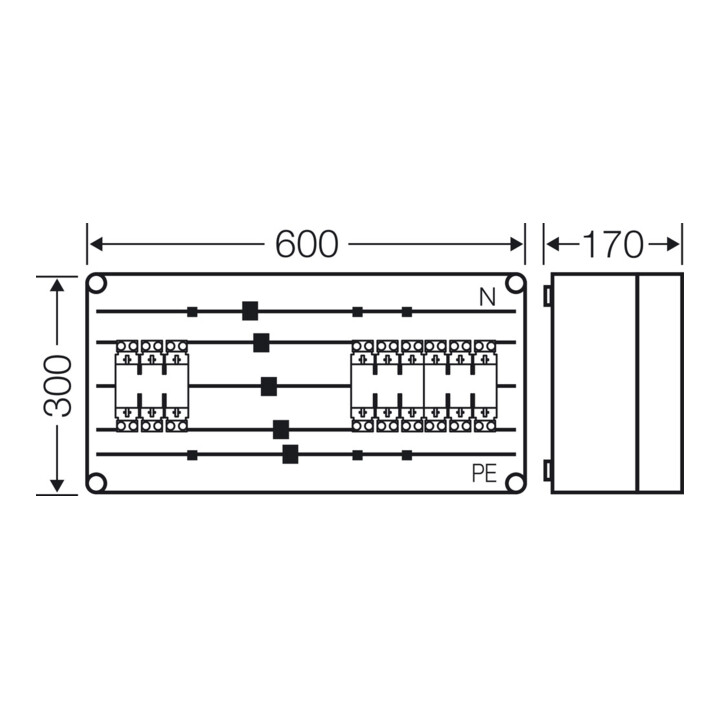 Hensel Boîtier de protection 3xNH00 3p.250A 5p avec Mi 6432