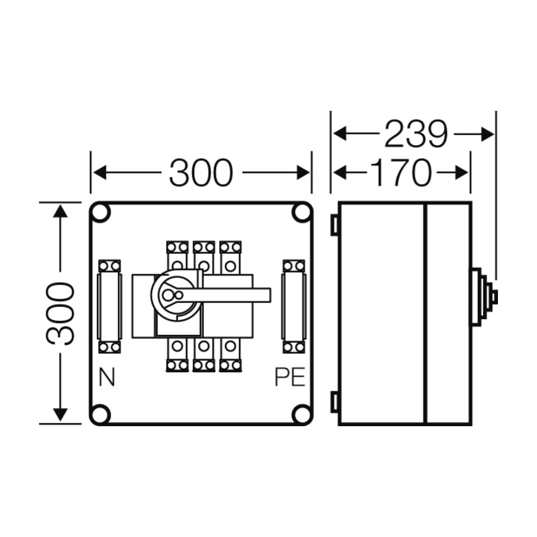 Hensel Boîtier de sectionneur 160A 3p. + PE + N Mi 7256
