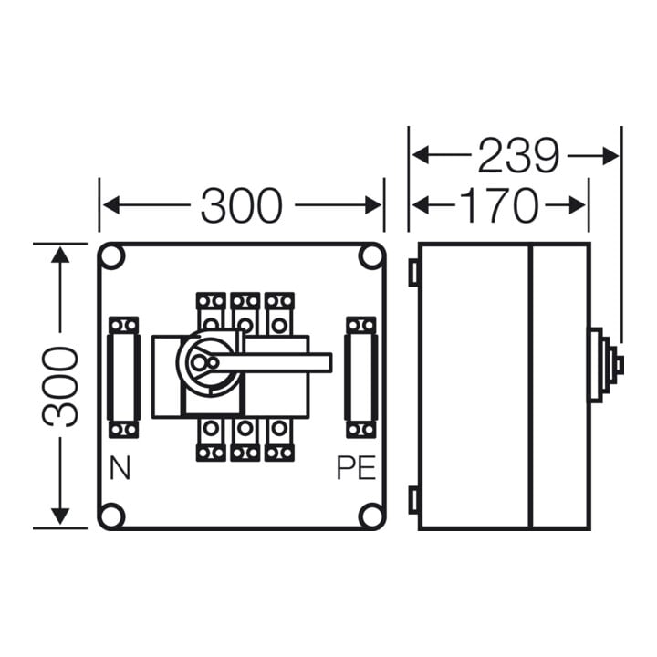 Hensel Boîtier de sectionneur 160A 3p. + PE + N Mi 7256